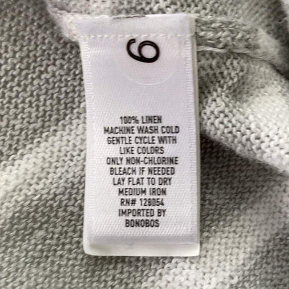 Bonobos Gray and White Linen Striped Slim Fit Sweater - Picture 7 of 7
